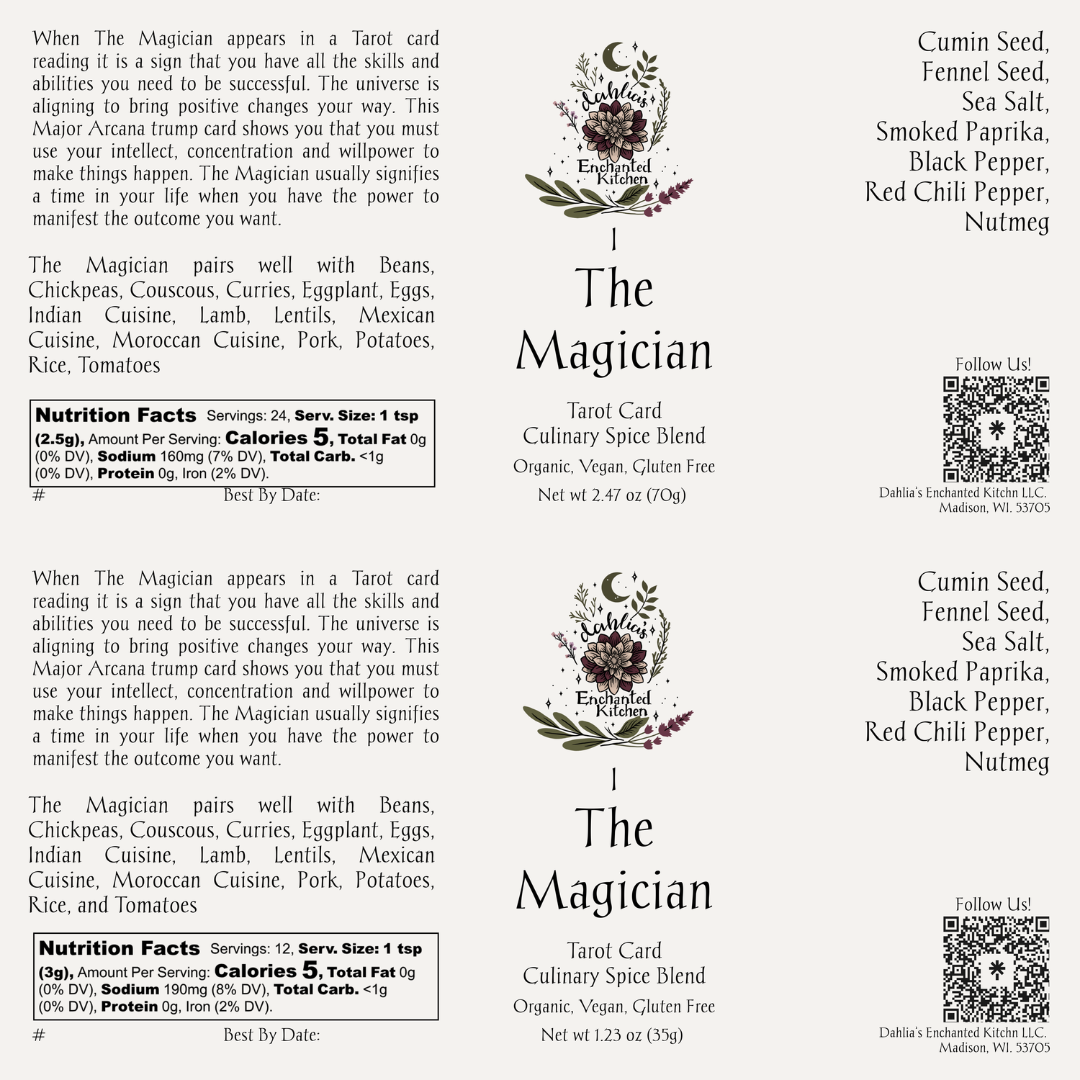 Dahlia's Enchanted Kitchen - Wholesale Dried Spice Mix - The Magician - Tarot Card Culinary Spice Blend5