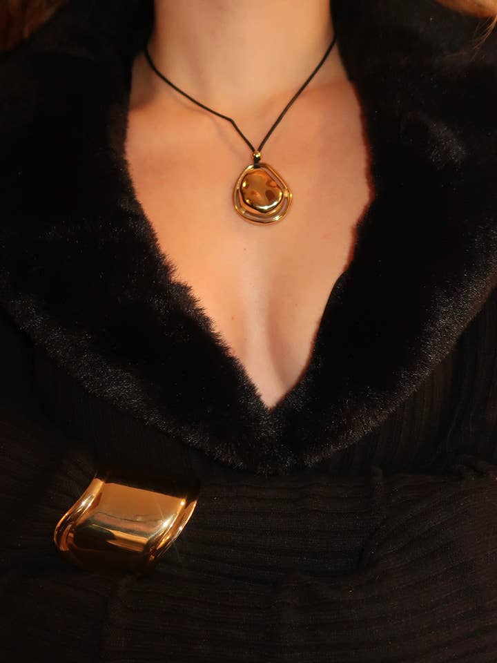 Cord Necklace Black Cord Necklace Y2K Necklace Goth Necklace for wholesale by The Sourced Studio