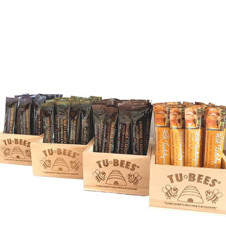 Tu-Bees Honey & Beeswax Candles - Wholesale Honey - Mini Squeeze Honey Pack Starter Display