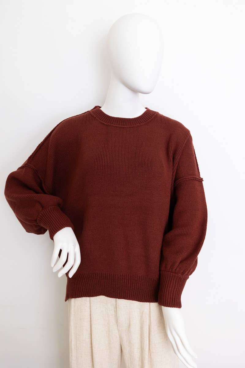 Leto Accessories - Wholesale Knit Sweater - Women's - Cozy Mood Oversized Pullover Sweater - Your New Bestseller4