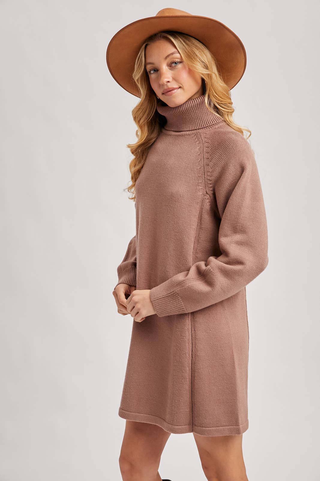 Bluivy – Großhandel Kleid – Damen – Pulloverkleid mit Rollkragen13