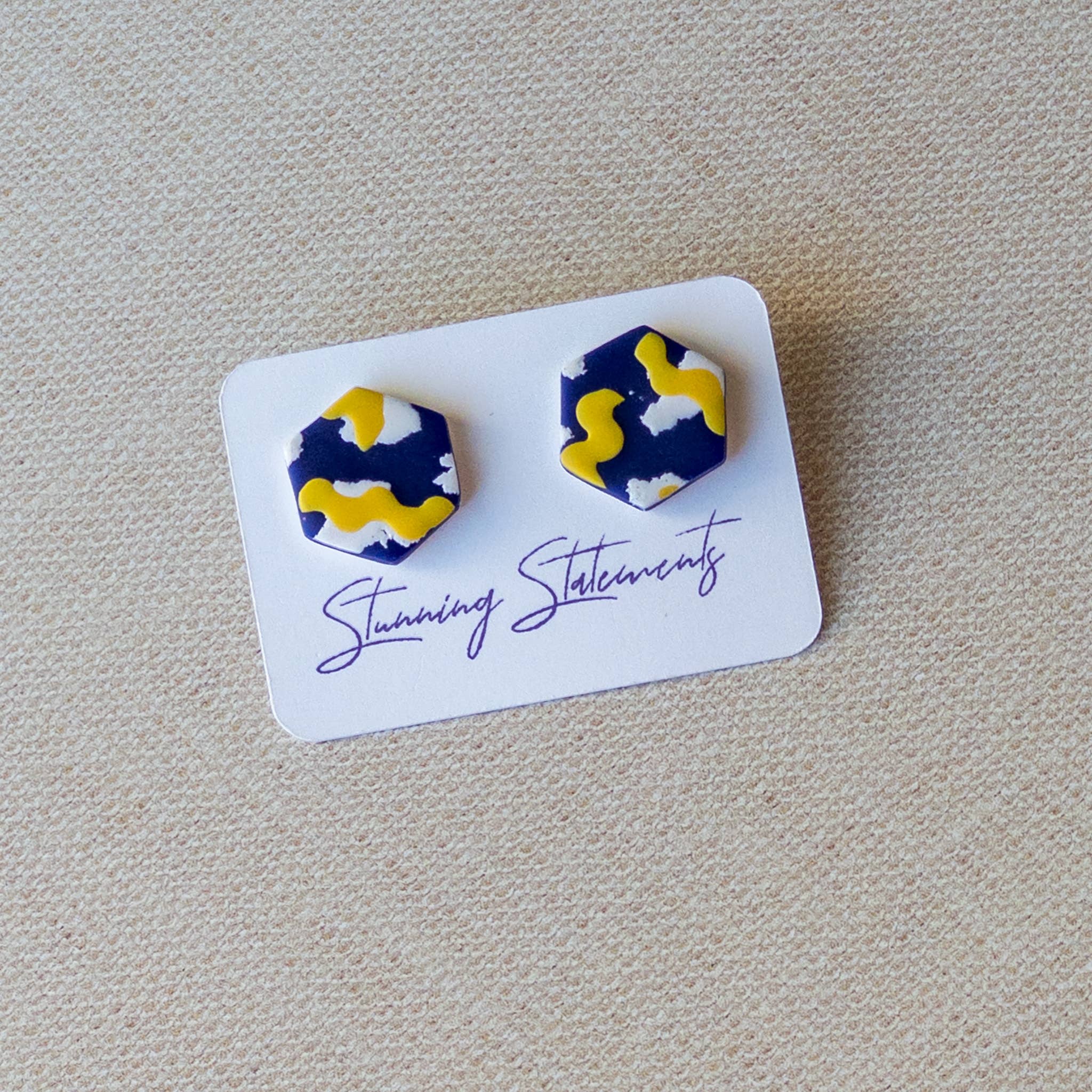 Stunning Statements - Wholesale Stud/Post Earrings - Franki Gameday School Spirit Clay Earrings2