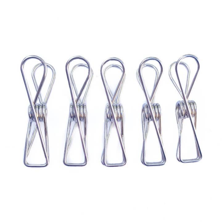 Bare & Co. - Wholesale Clothes Clips - Stainless Steel SOFT SQUEEZE Pegs - 316 Marine Grade - SILVER (50 Pack)0
