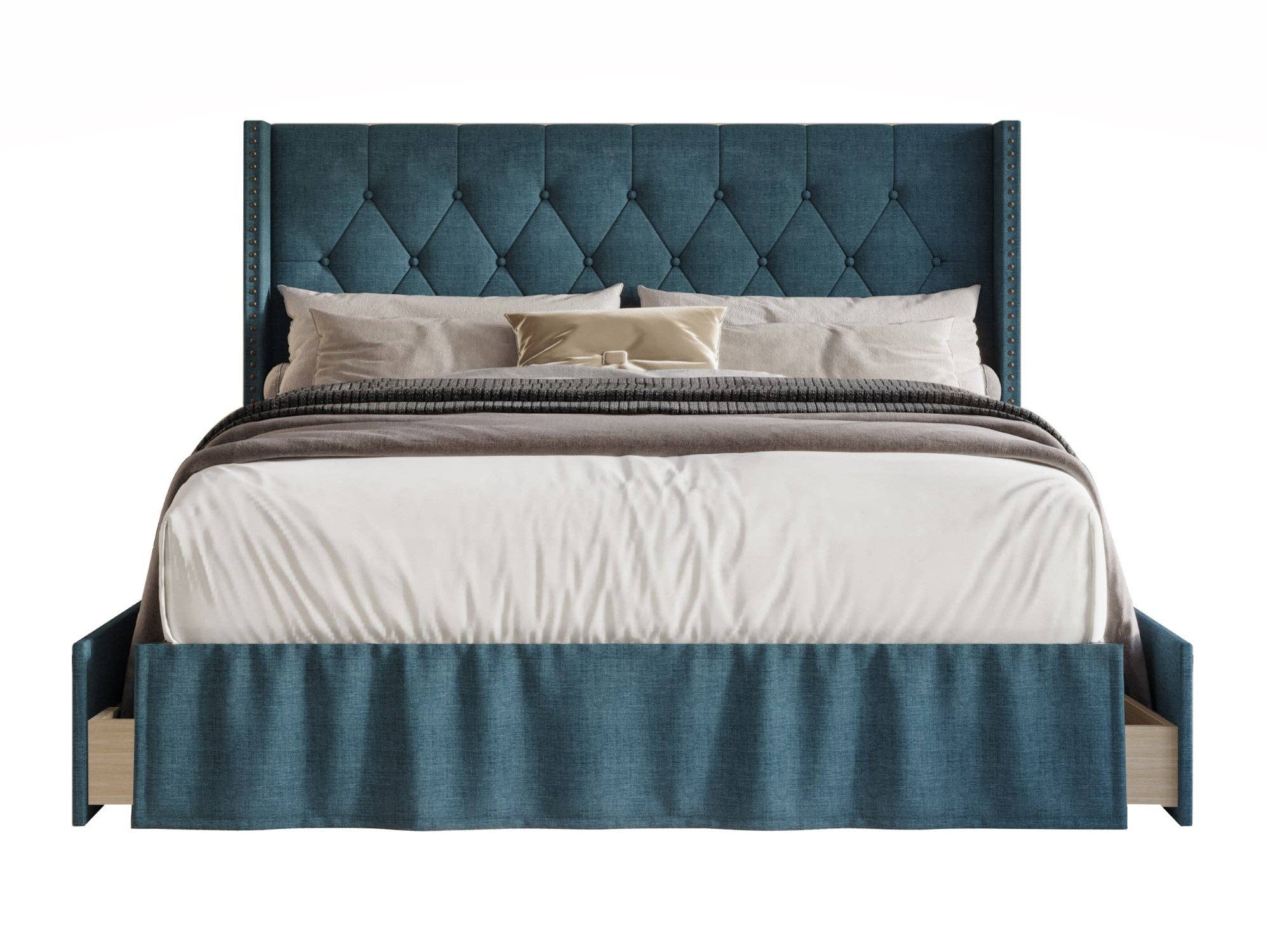 Home Design - Wholesale Bed - Home Design Andrea Upholstered Storage Panel Bed Frame4