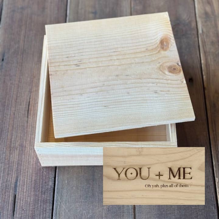The Sapling Wood Box "YOU + ME" for wholesale by Mill 54