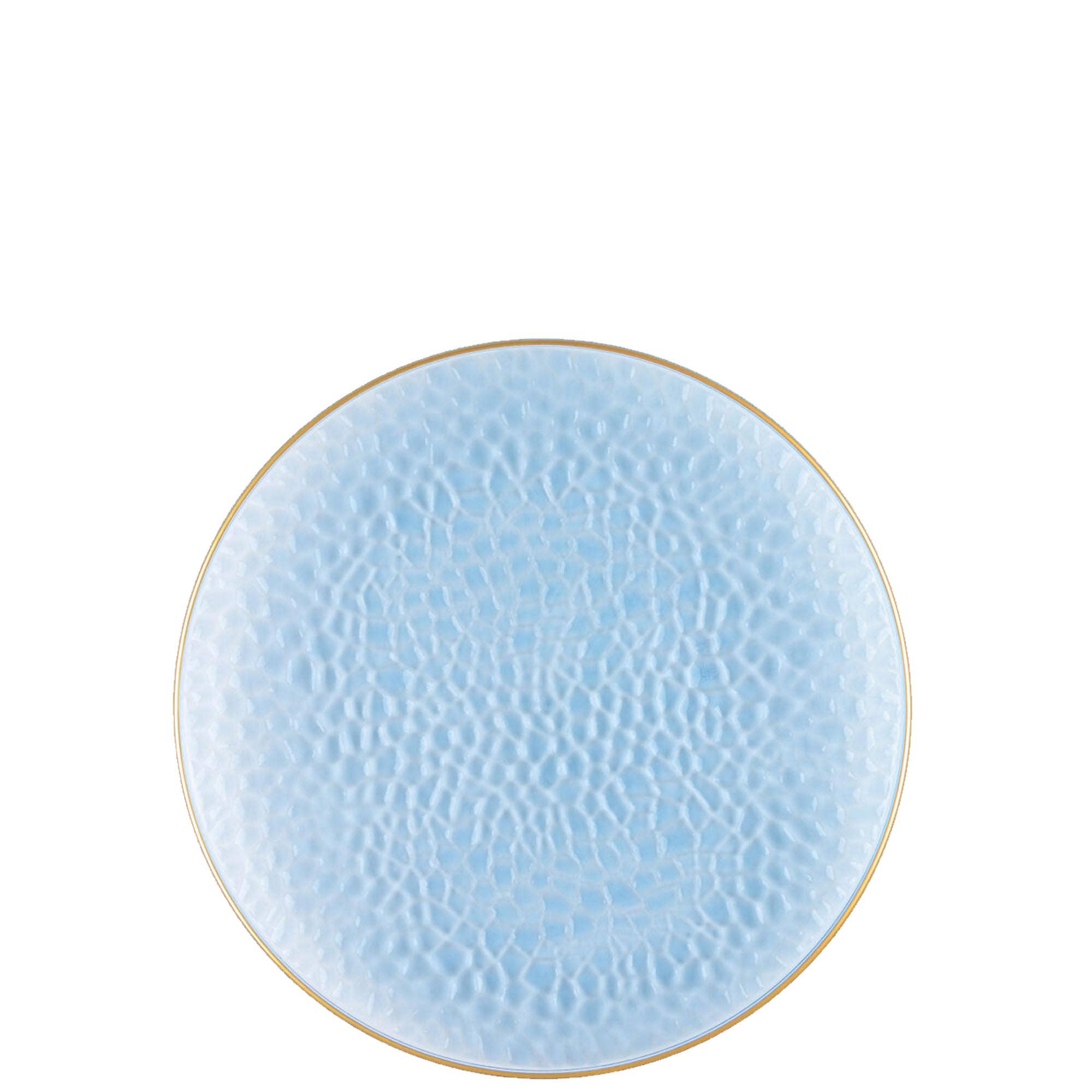 EcoQuality – wholesale Disposable plate – Disposable Hammered Blue Plastic Lunch Plates Gold Rim Combo3