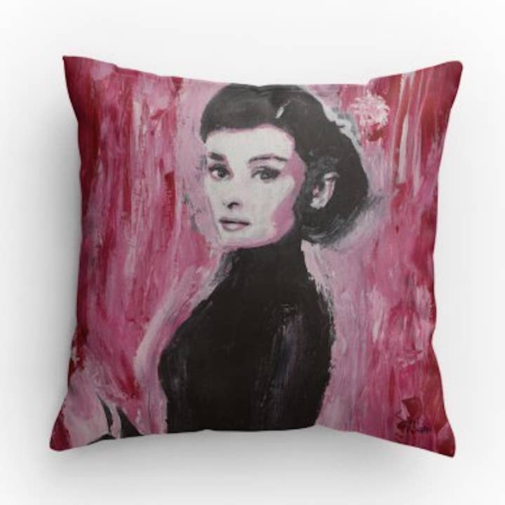 'Audrey' : Pillow 14x14 for wholesale by Sean Holloran Art