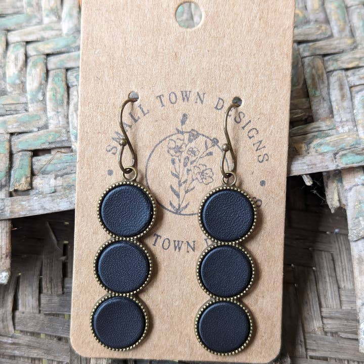 Small Town Designs - Wholesale Dangle Earrings - Rustic Black Trios1