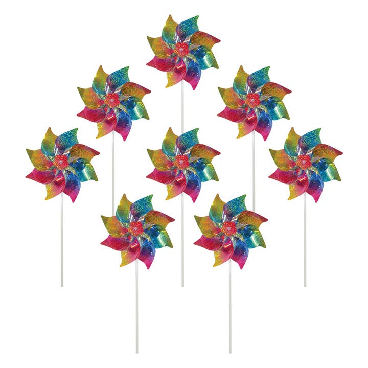 Pinwheels en Mylar Rainbow Whirl - 8 pièces pour la vente par In the Breeze, LLC.