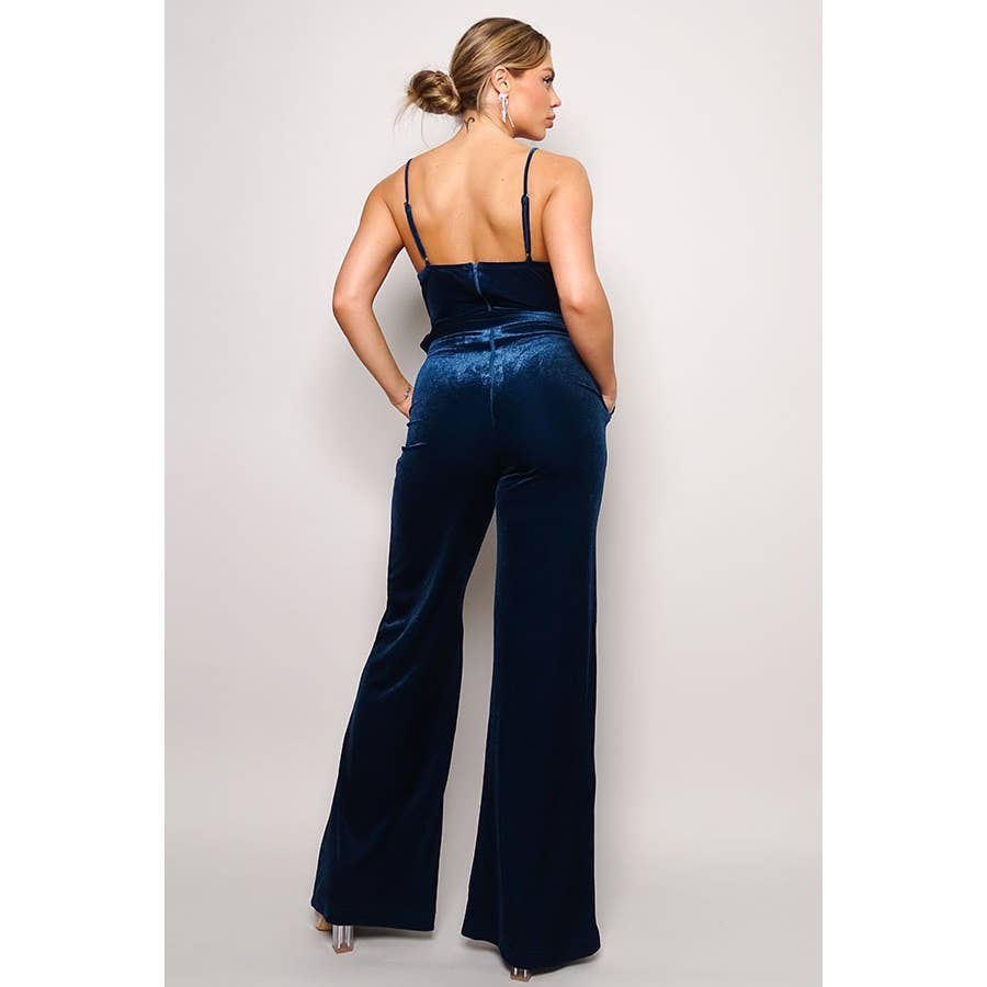 CEFIAN FASHION - Wholesale Jumpsuit - Women's - SAMBA RHINESTONE BELT VELVET JUMPSUIT9