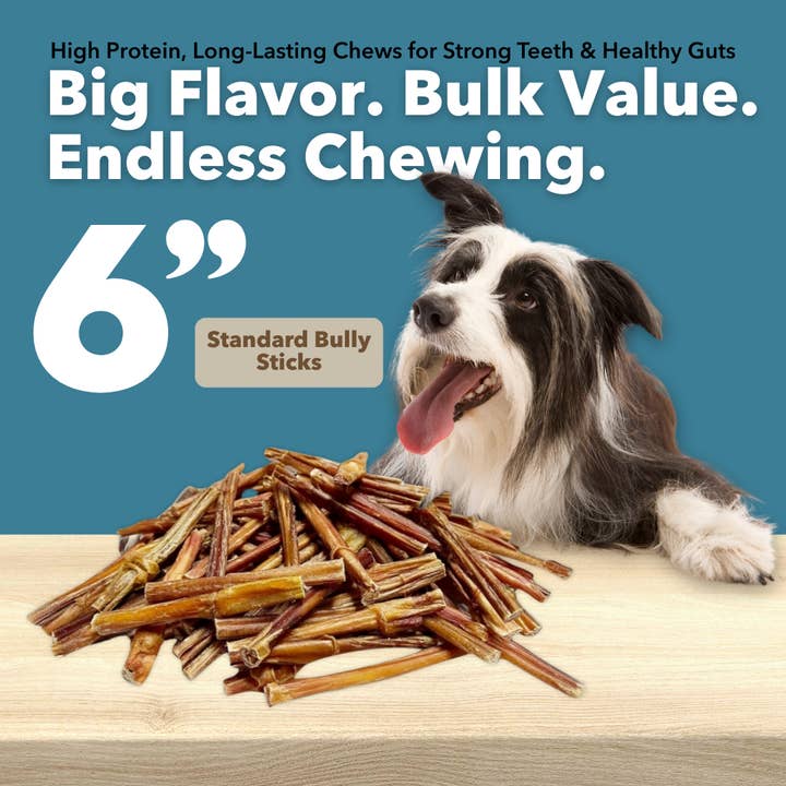 Mighty Chewz - Wholesale Pet Treats - Dog - 6" Standard Bulk Bully Sticks ($1.22/Stick)2