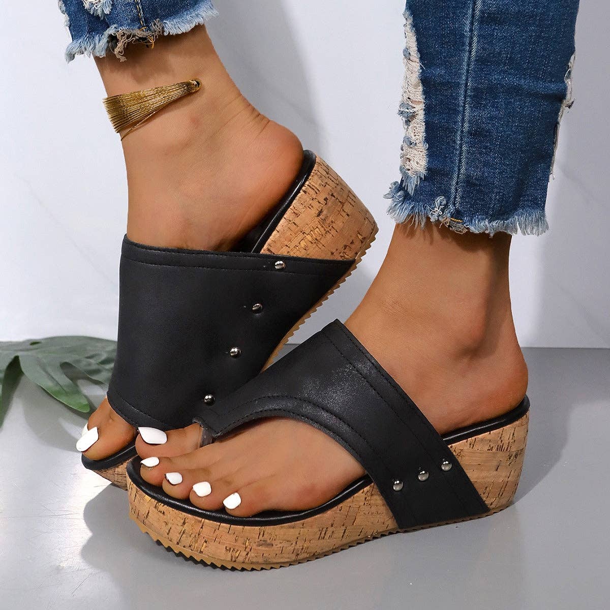 Beyond Apparel - Wholesale Sandals - Women's - PU Leather Wedge Sandals9