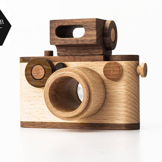 35MM Vintage Style Wooden Toy Camera for wholesale by Father's Factory