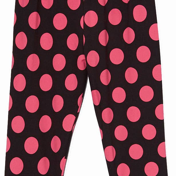 Hot Pink Dot Zwart IJs Zijde Legging voor wholesale door Wenchoice