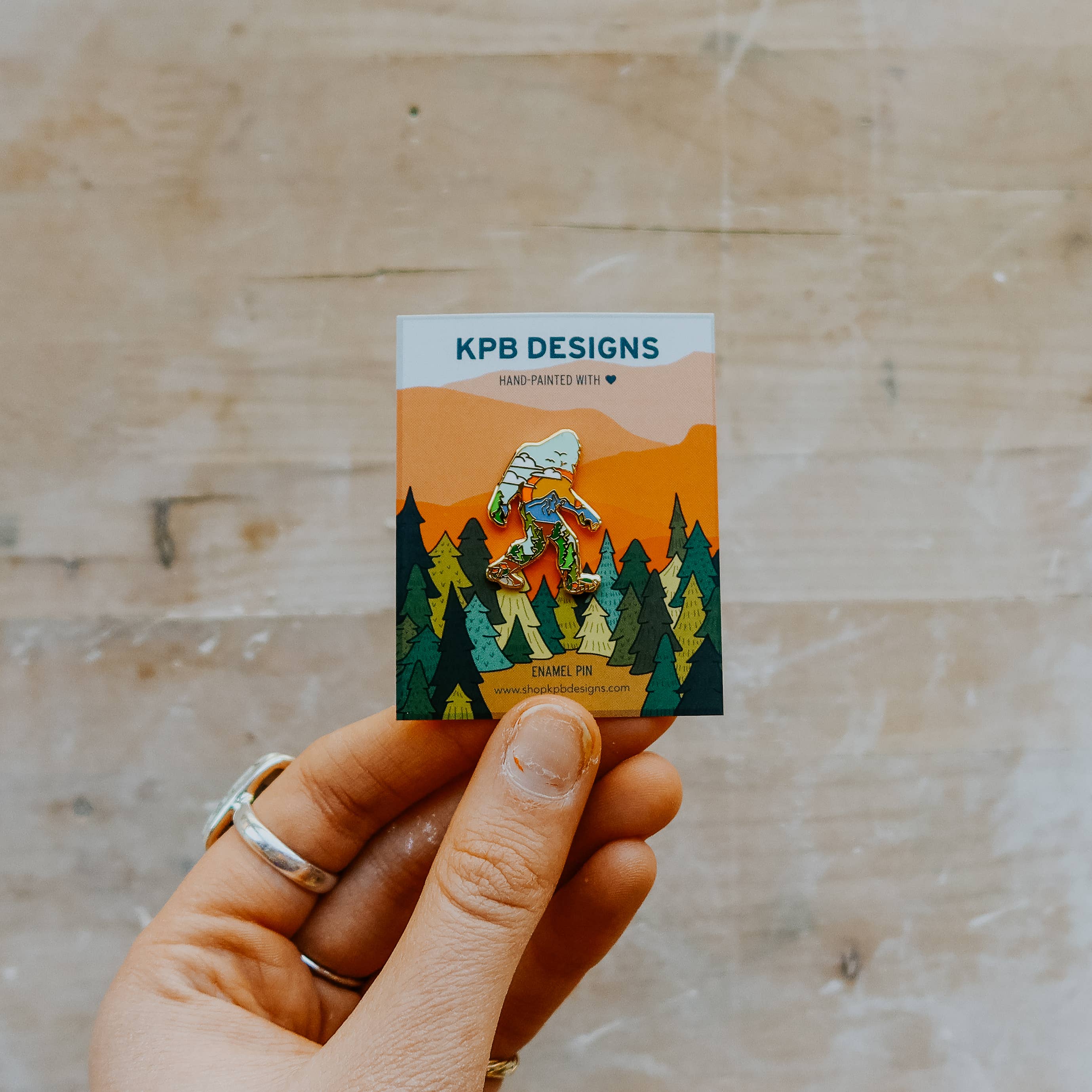 Sticker Girl - Wholesale Lapel Pin/Button - Sunset Sasquatch Enamel Lapel Pin