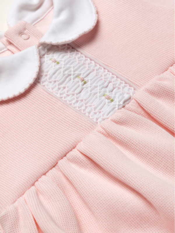 Lt Rosa/Bianco Pagliaccetto in Pima con Smock | Maglia Speciale | Rosa Bianco | Bambina in vendita all'ingrosso su Faire4