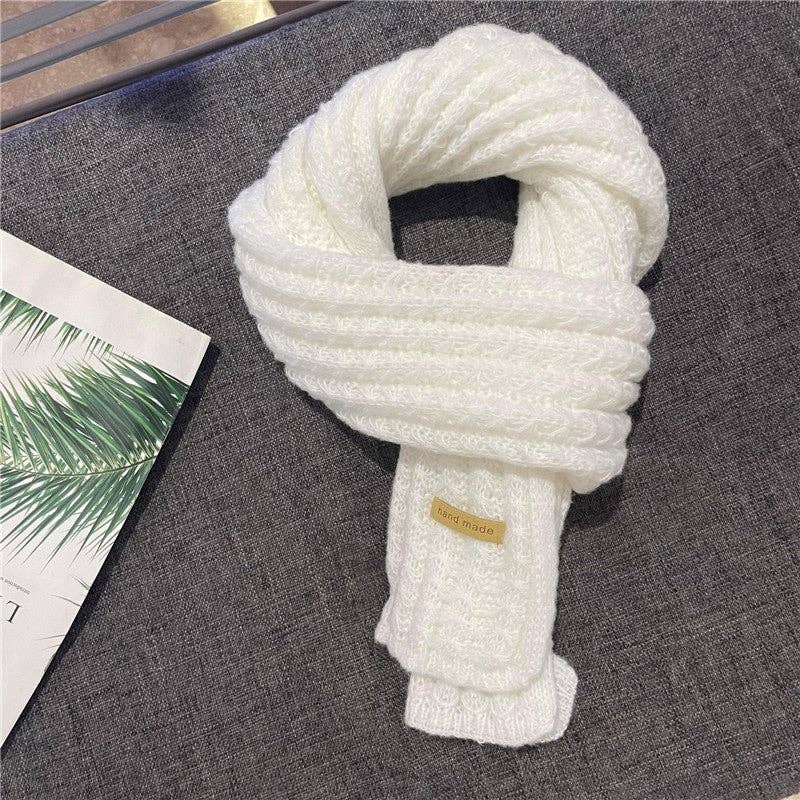 Sheer Trend - Wholesale Scarf - Women's - Solid Color Thick Warm Knitted Scarf2