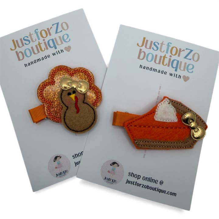Thanksgiving Haarclips – Limited Edition voor wholesale door JustforZo boutique, Inc.