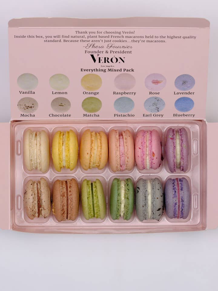 Vegan Macaron 12 pack boxes for wholesale by Verón