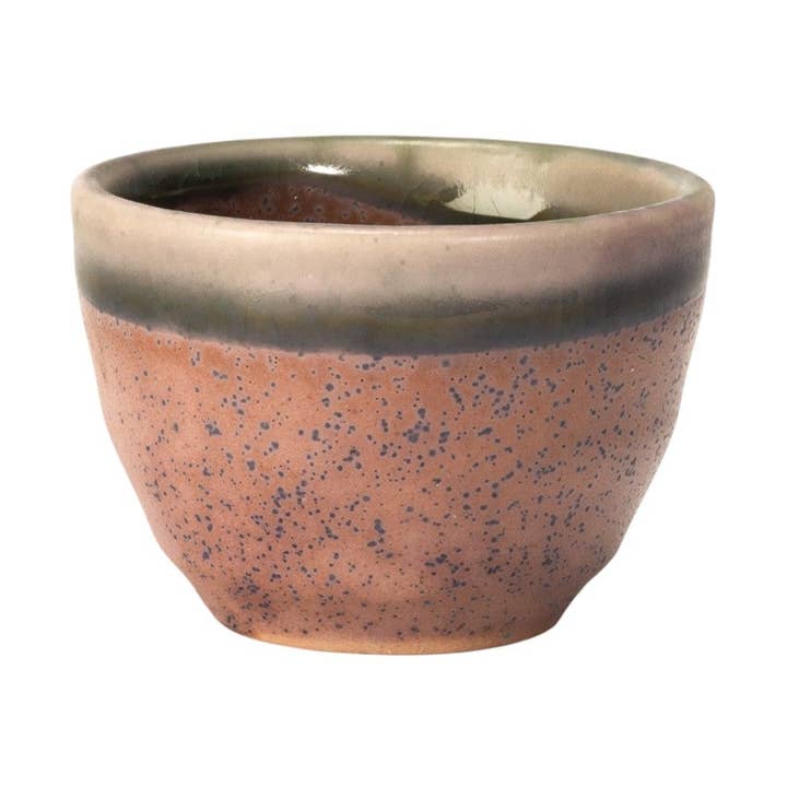 Minoware Reactive Glazed 1.75oz Sake Cup Purple JP (30/240) for wholesale by Urban Tokyo