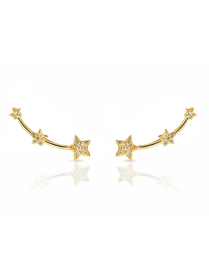 STELLA CZ gold earrings for wholesale by Aran Jewels