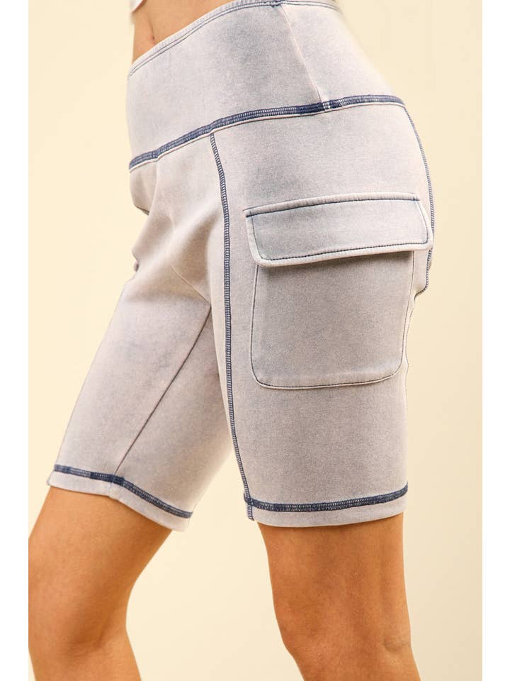 VERY J – Engroshandel Shorts – Kvinder – NP70303-vaskede bløde strikkede Cargo cykelshorts4