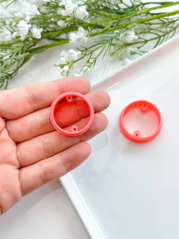 Basic Circle with Drill Guides Polymer Clay Cutter for wholesale by Tera Clay