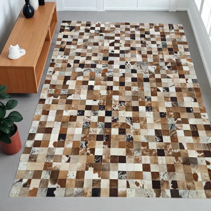 Mini kariertes echtes Kuhfell-Teppich, Kuhfell-Teppich für Wohnkultur für den Großhandel von Karelias And Sons