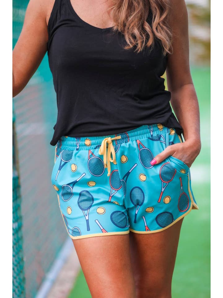 Yellow Ace Tennis Drawstring Everyday Shorts for wholesale on Faire