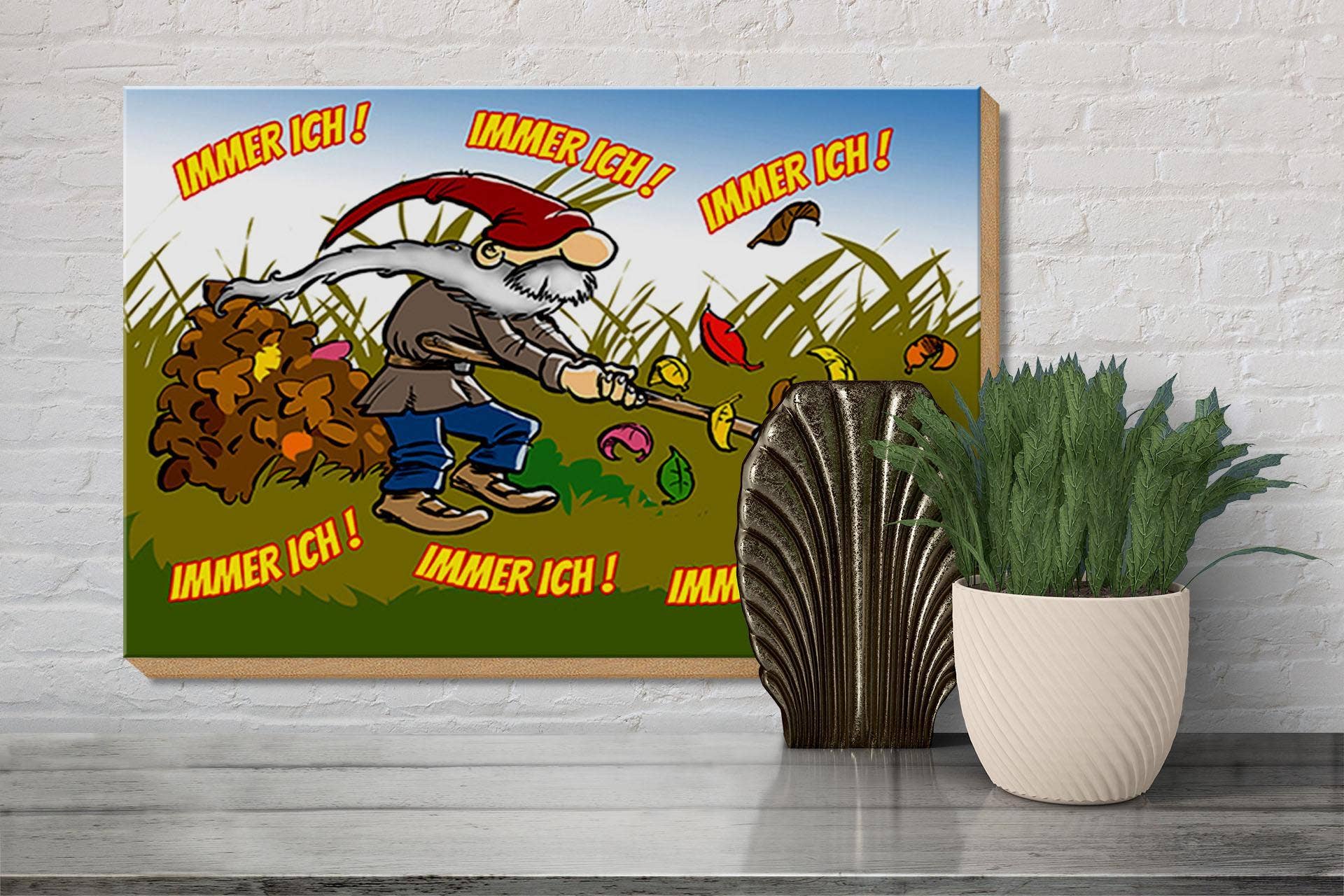 Femer - Wholesale Sign - Wooden sign saying 30x20cm always me gnome in the garden wooden decorative sign wooden sign3