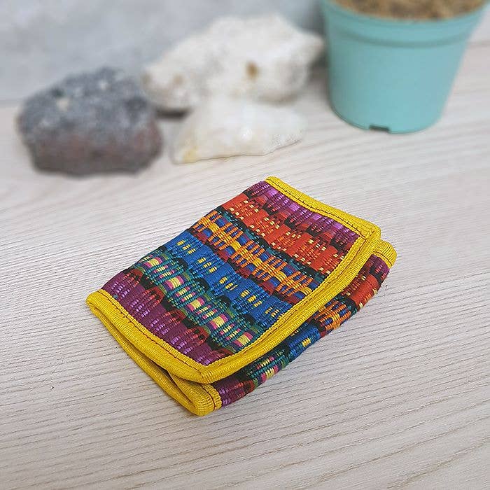 Pichincha - Wholesale Wallet - Women's - Woven Striped Guatemalan Velcro Trifold Wallet4