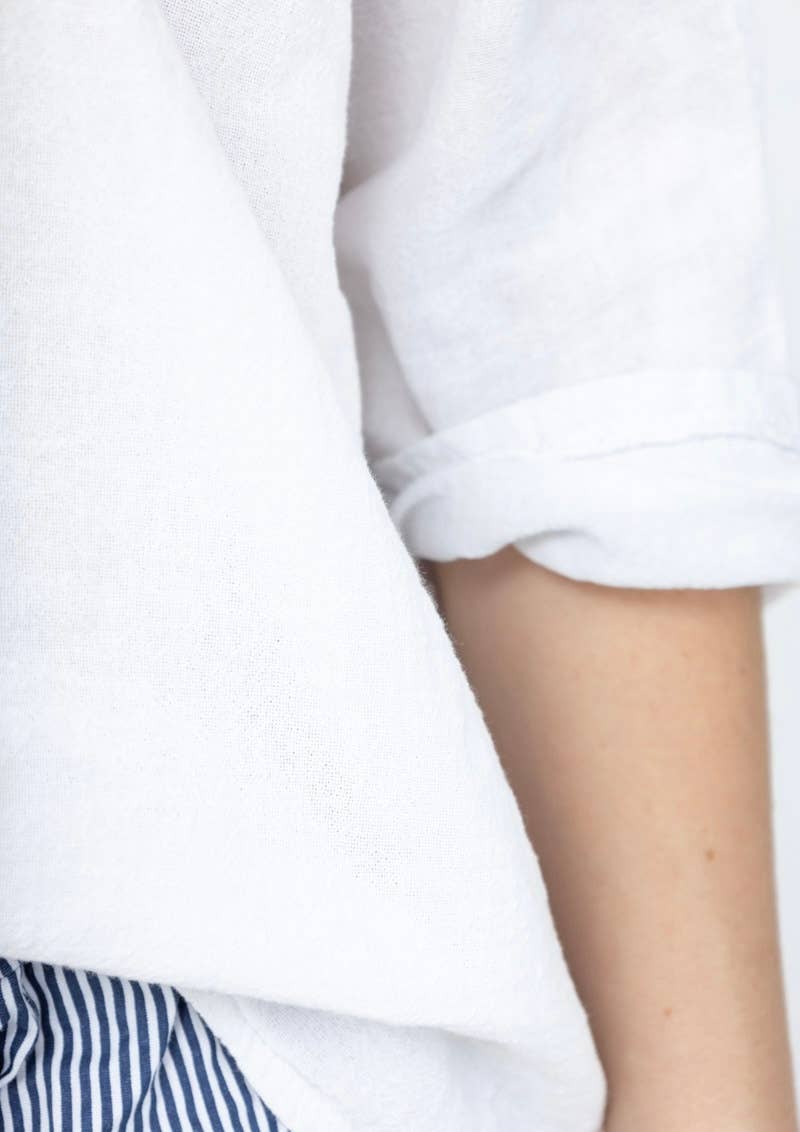 LINEN & COTTON HOUSE – Engroshandel T-shirt – til kvinder – Crop-top i bomuld og hør, bedst sælgende model 101128