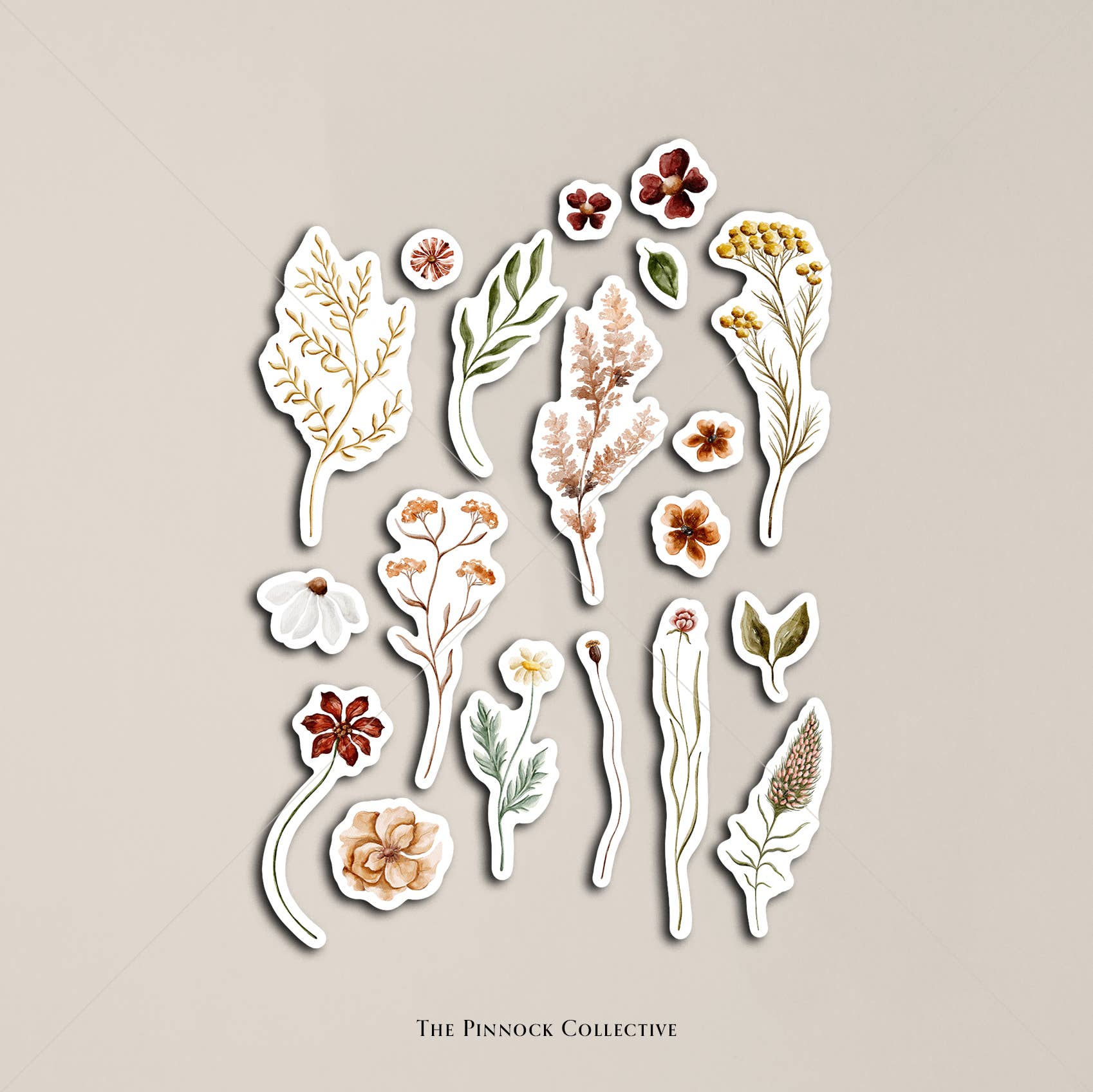 The Pinnock Collective (Duty Paid) – wholesale Sticker – Watercolour botanical themed planner stickers3