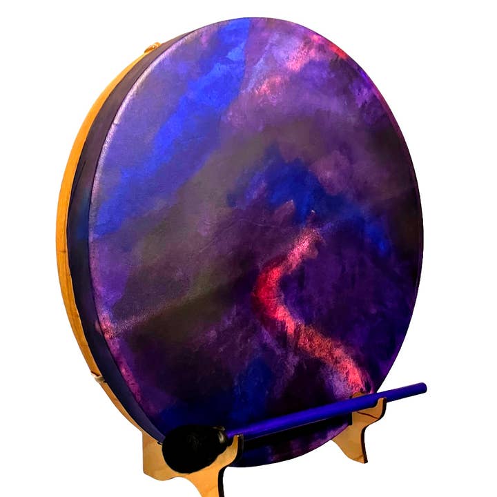 inRhythm - Wholesale Sculpture - Purple Shaman Drum w/optional Display Stand and Carry Bag10
