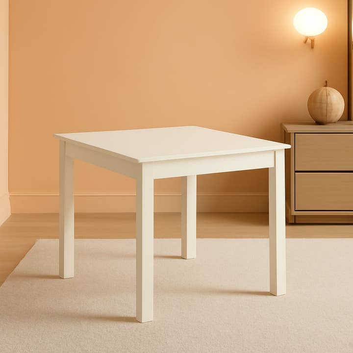 Mid Century Dining Table White Square Tabletop Solid for wholesale by ShipItFurniture