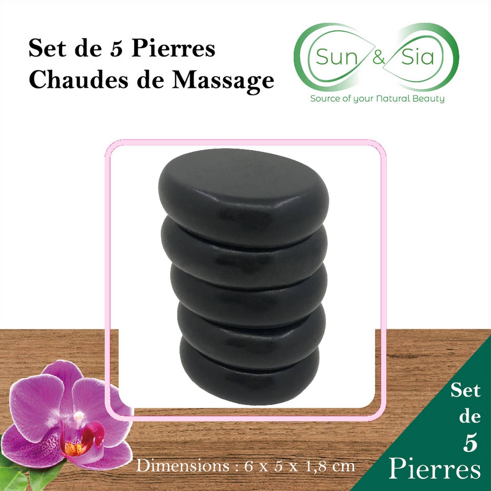 Zen'Arôme - Wholesale Body Massager - 5 Hot Basalt Massage Stones - Massage Accessory3
