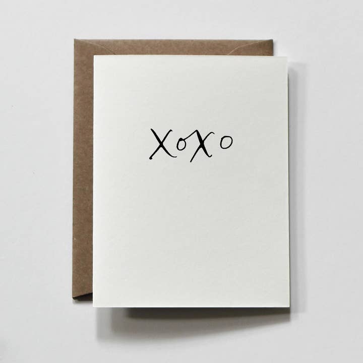 everglow handmade – wholesale Love card – Xoxo | Simple Hugs & Kisses Love & Friendship Greeting Card