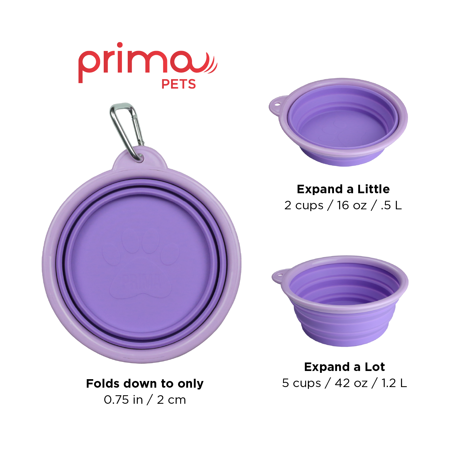 Prima Pets - Vente Gamelle – chat et chien - Grande gamelle pliable pour chien Violet2