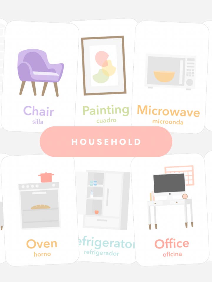 Household Objects Flashcards for wholesale by GoodnightFox