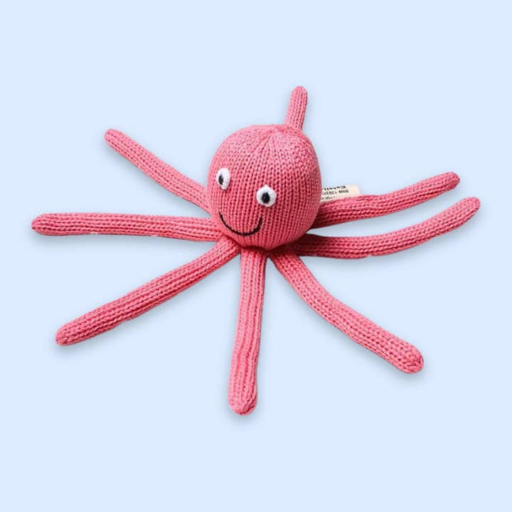 Baby Rattle Toy - Octopus Rattle (Pink) for wholesale by Estella
