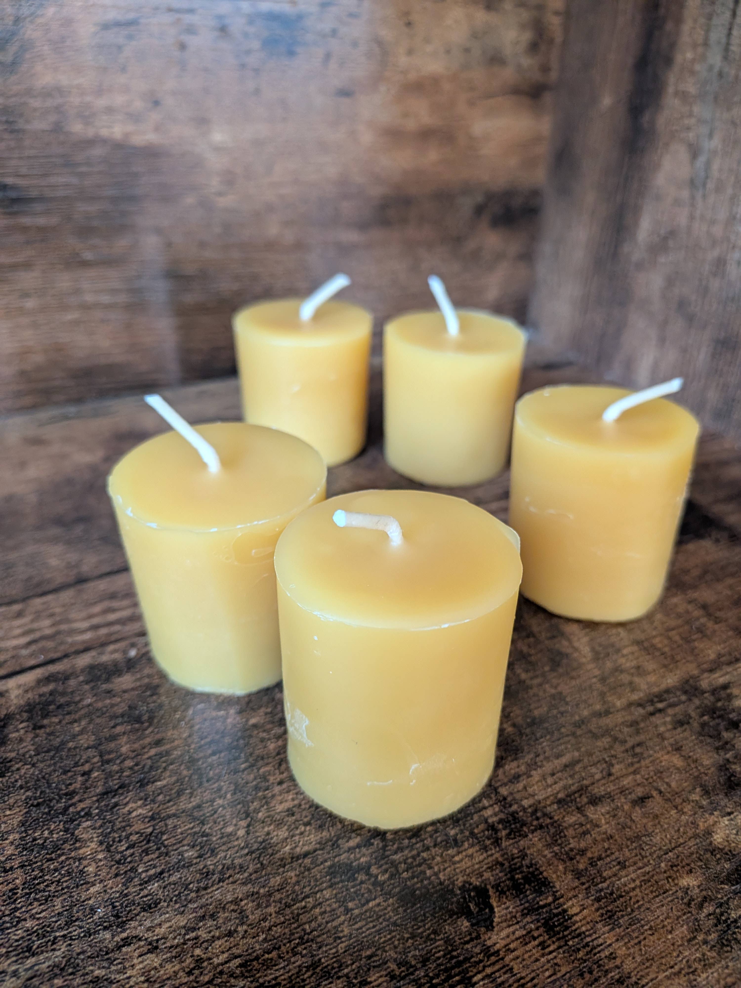 Yarrow Bone Farmstead - Vente Bougie votive - Bougies votives en cire d'abeille brute fabriquées à la main dans des moules vintage2