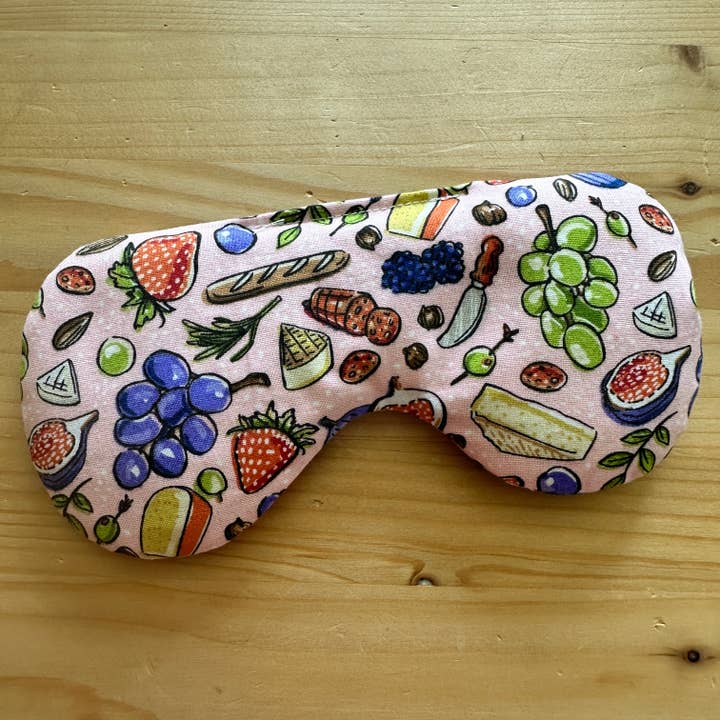 Charcuterie Print Rice Filled Weighted Eye Mask for wholesale by Craftinista Girl