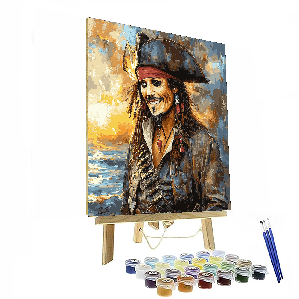 Artistry Rack - Wholesale DIY Craft Kit - Johnny Depp: The Eccentric Captain of the Black Pearl - DIY Painting By Numbers Kit1