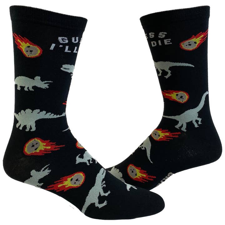 Womens Guess I'll Die Socks Funny Sarcastic Saying Dinosaur for wholesale by Crazy Dog T-Shirts
