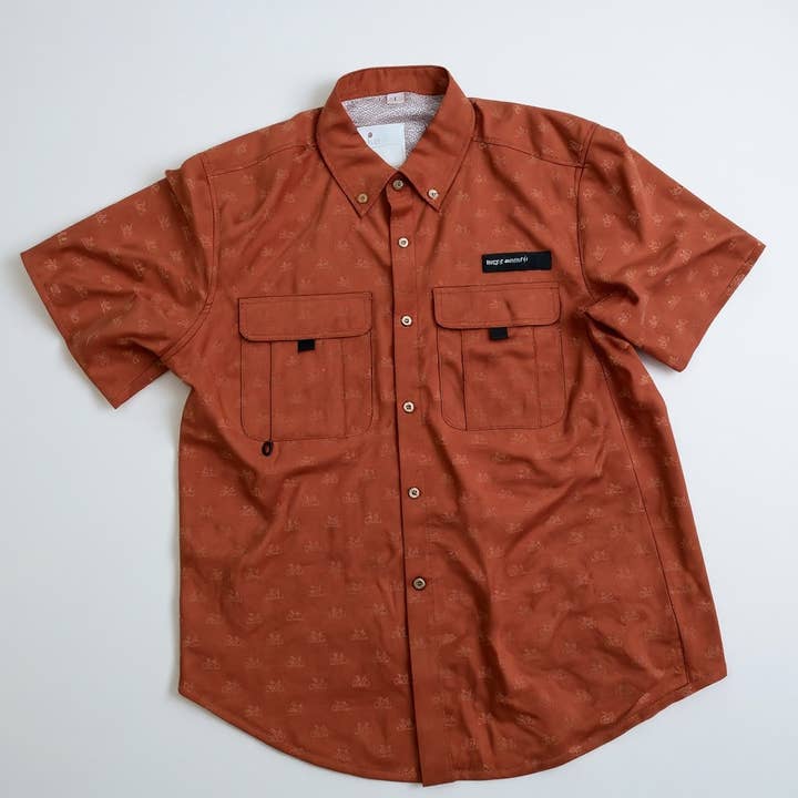 2026 Fiskeskjorta med knappar - orange cykel för wholesale av Keep the Littles Wild