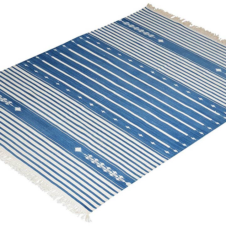 Junagarh Regal Haveli Stripes Handwoven Area Rug for wholesale by Jaipur RugHauz