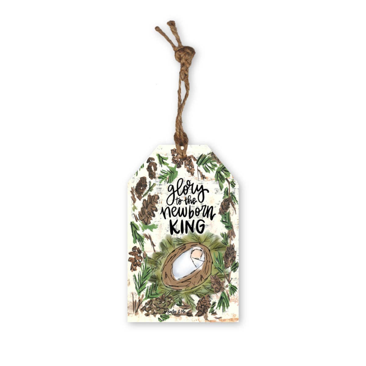 Baxter & Me - Wholesale Ornament - Glory to the Newborn King Tag Ornament1