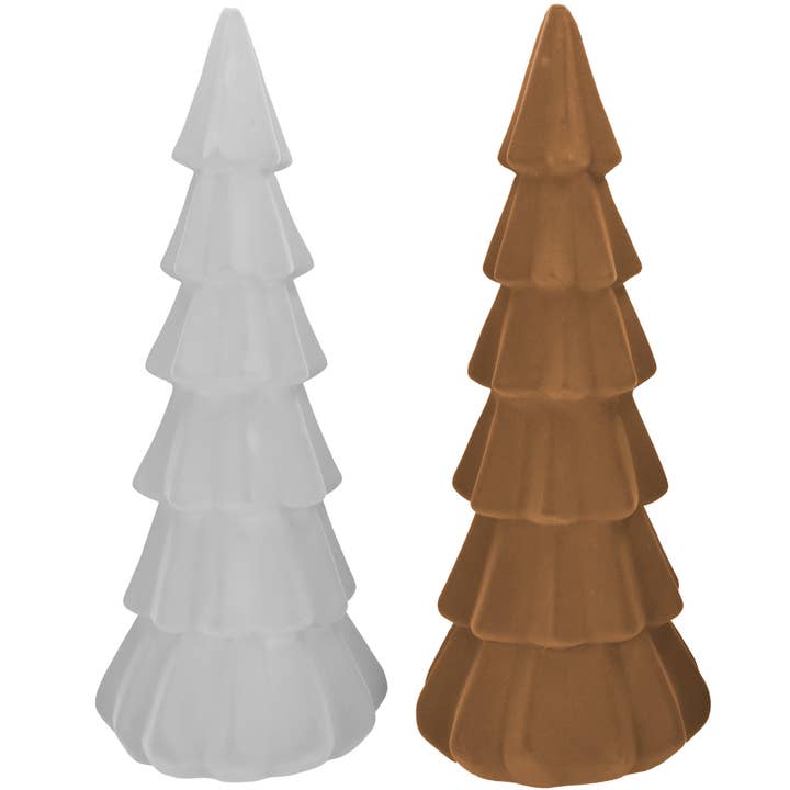 Plástico Fir Tasko Flocked H76cm Castanho Claro/Branco por atacado de Vosteen
