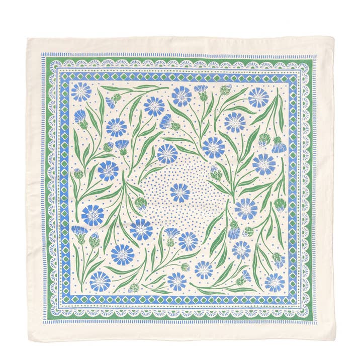 Lili Arnold - Wholesale Bandana - Women's - Organic Cotton + Hemp Bandana - Cornflower