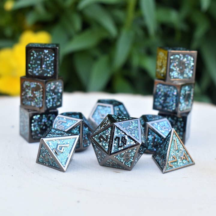 Conjunto de Dados Metálicos Dança da Meia-Noite Runas Anciãs por atacado de Misty Mountain Gaming